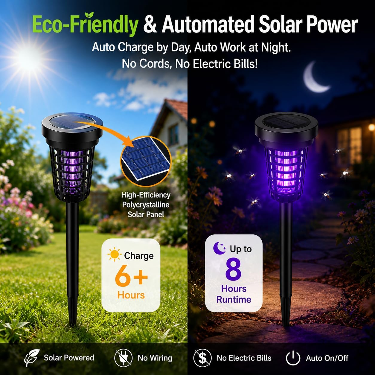 Solar Bug Zapper — 4 Pack