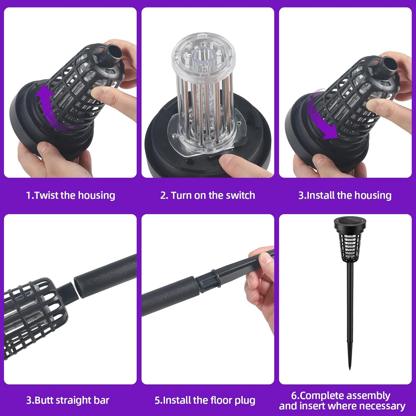 Solar Bug Zapper — 4 Pack